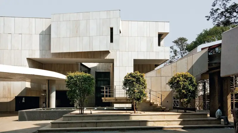 Stone-clad residential façade