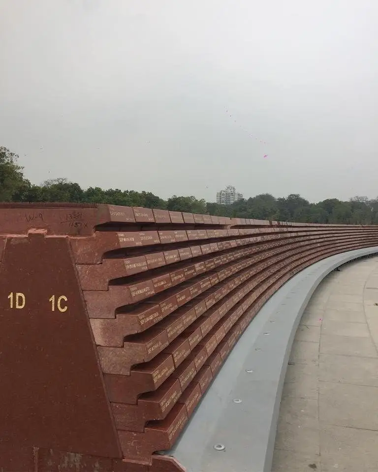 Carved tablets on a curved wall