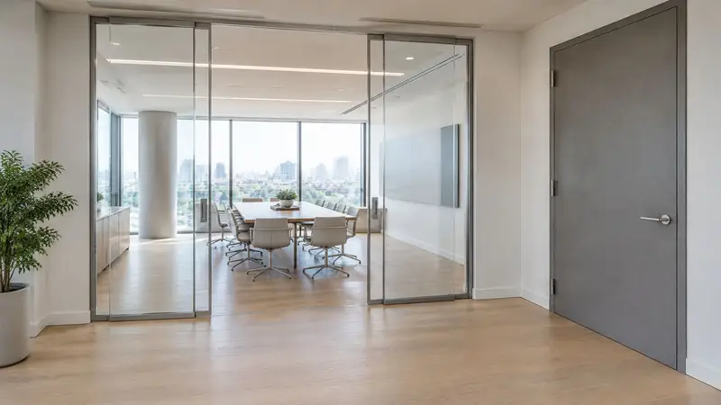 Fully glazed office doors