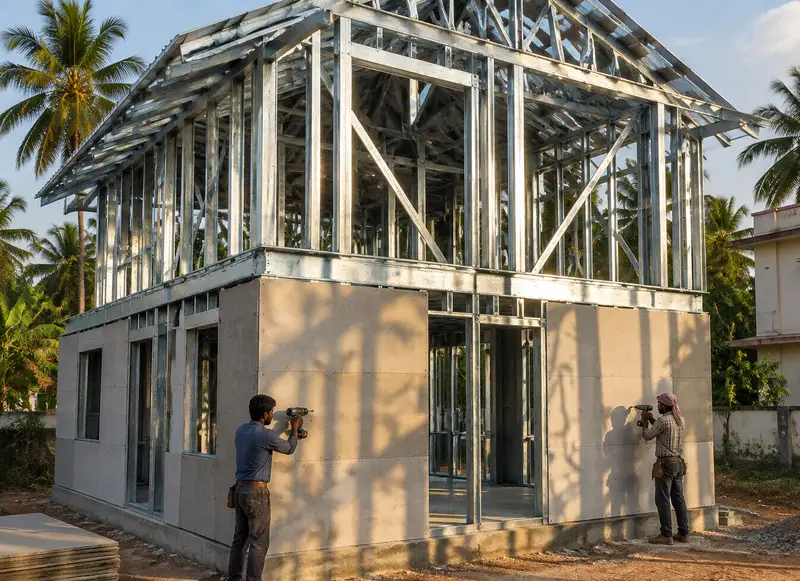 Light gauge steel framed house