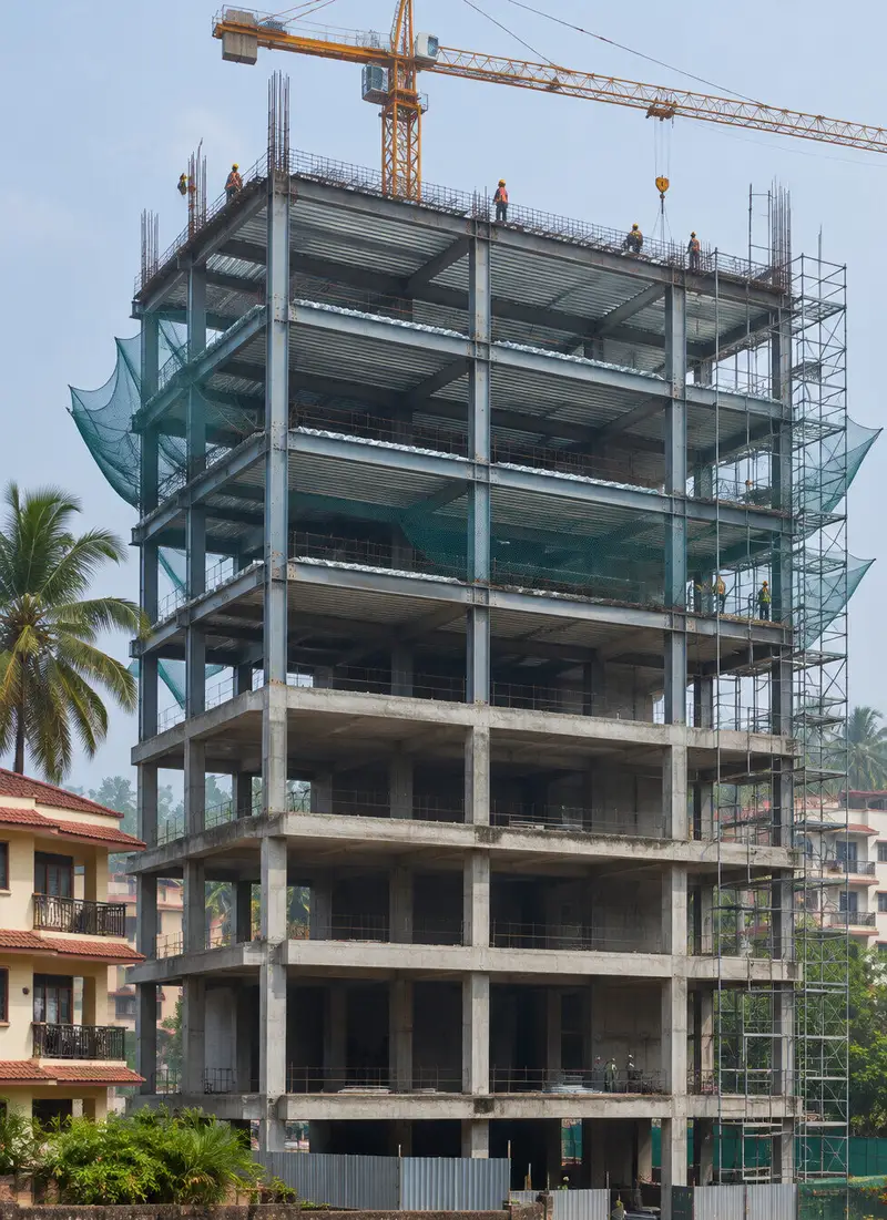Composite steel multi-storey frame